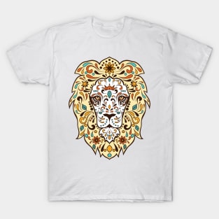 Lion's Head Sugar Sugar Skull Style T-Shirt